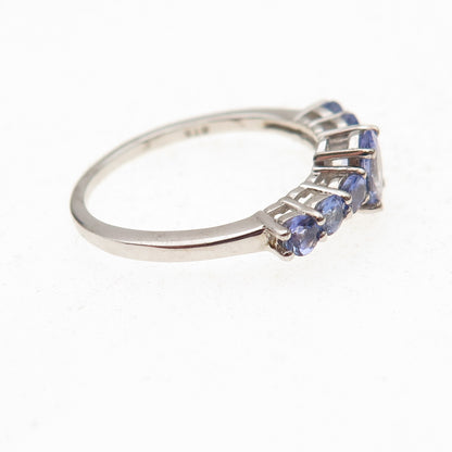 Chuck Clemency Sterling Silver Real Oval & Round-Cut Tanzanite Ring Size 8.25