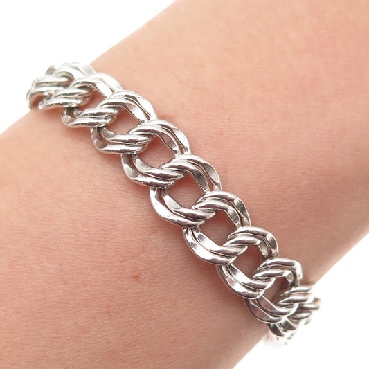 James Avery 925 Sterling Silver Vintage Double Bismark Link Bracelet 7.25"