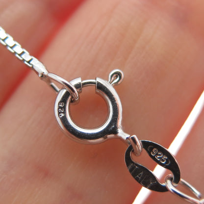 925 Sterling Silver Italy Round-Cut C Z Cross Box Chain Necklace 18"