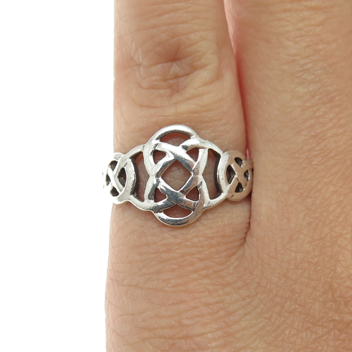 KIT HEATH 925 Sterling Silver Vintage 1998 Celtic Knot Oxidized Ring Size 5.25