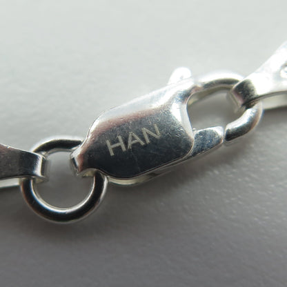 HAN 925 Sterling Silver Italy Figaro Link Bracelet 7.25"