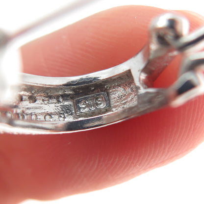 CHUCK CLEMENCY 925 Sterling Silver Real Green Diamond Omega Back Earrings