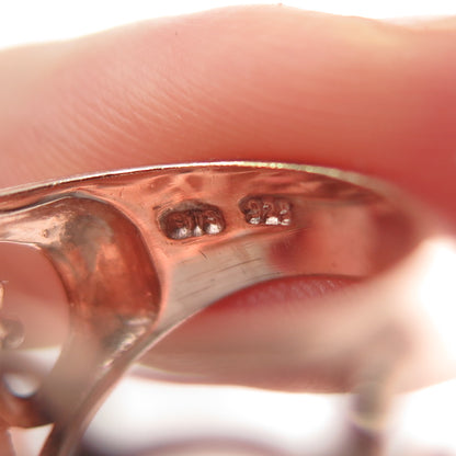 CHUCK CLEMENCY Sterling Silver Rose Gold Plated Amethyst & Topaz Ring Size 5.25