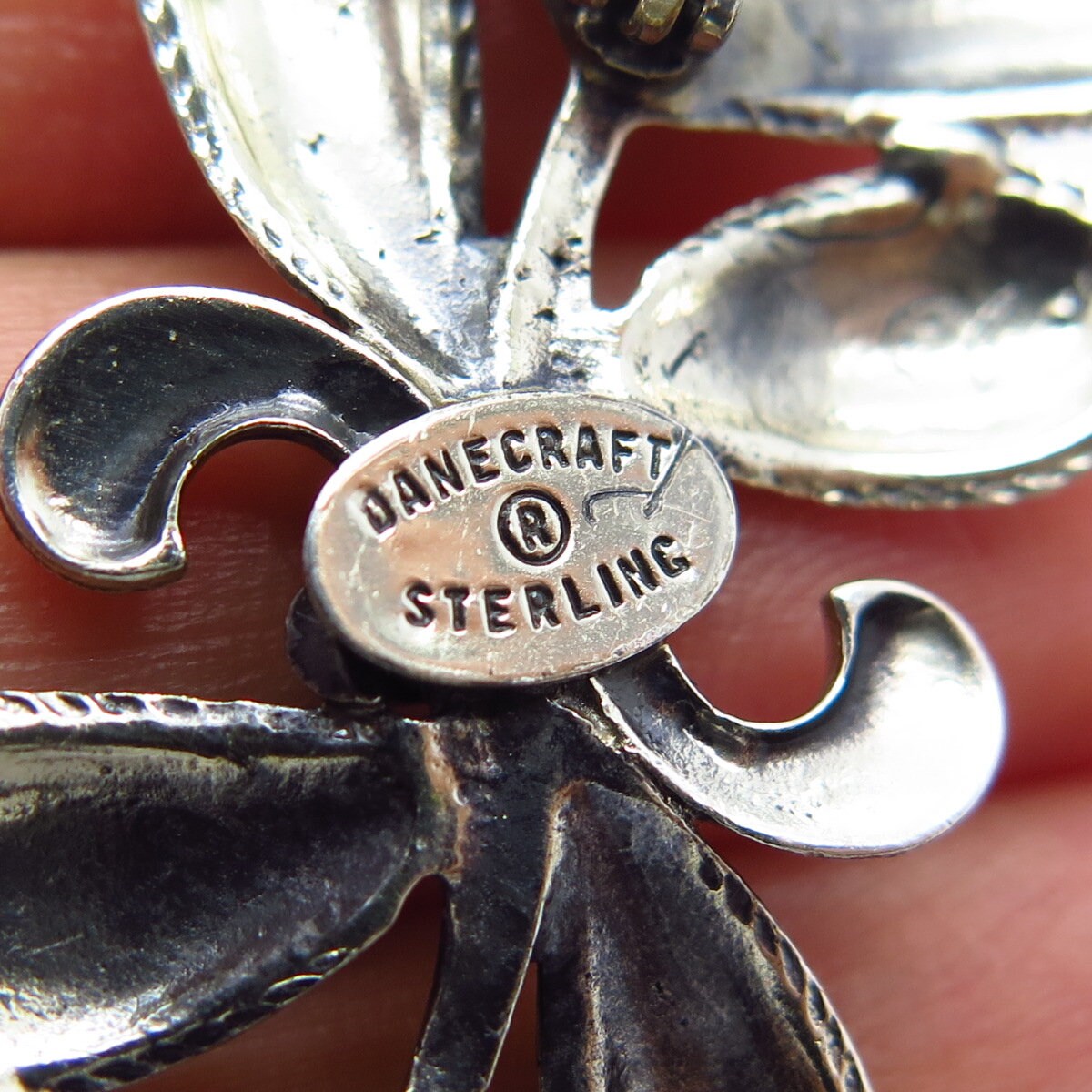 925 Sterling Silver Vintage Danecraft Modernist Pin Brooch