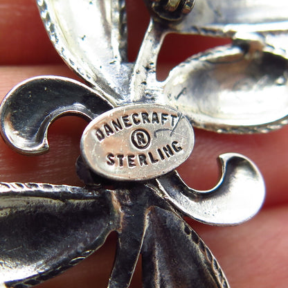 925 Sterling Silver Vintage Danecraft Modernist Pin Brooch