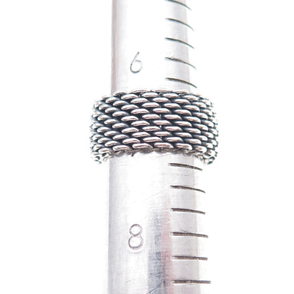 Tiffany & Co. 925 Sterling Silver Vintage Somerset Mesh Ring Size 7