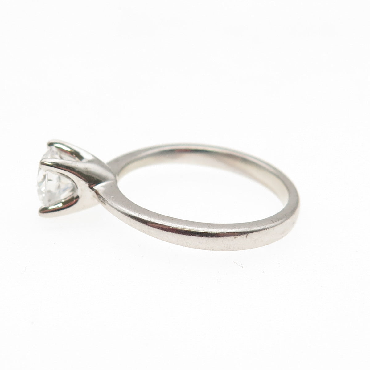 925 Sterling Silver Round-Cut C Z Engagement Ring Size 7