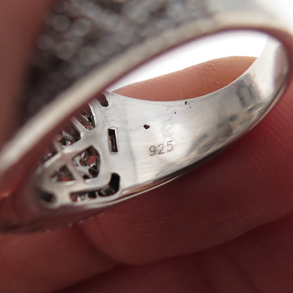 925 Sterling Silver Round-Cut C Z Sparkle Ring Size 7.25