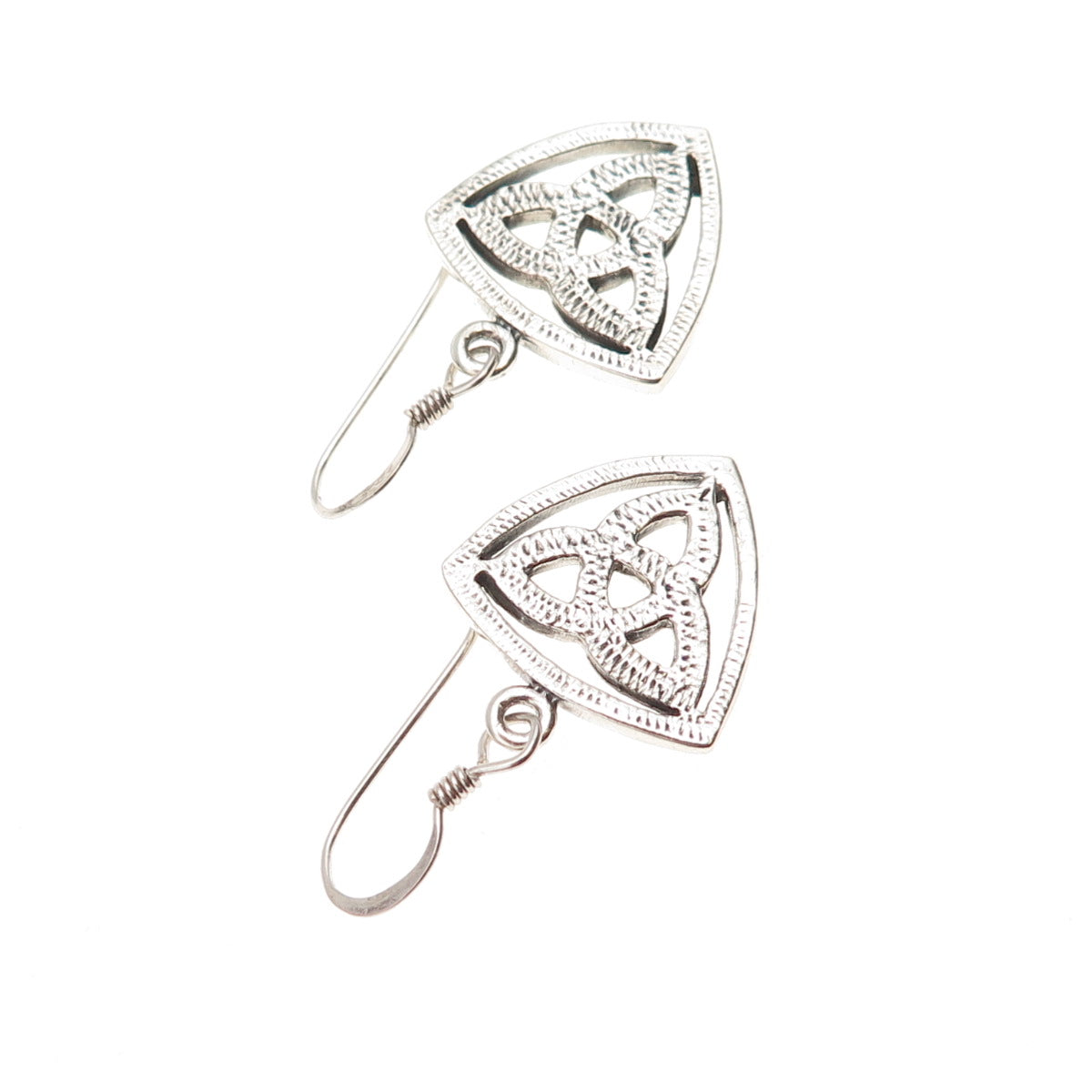 925 Sterling Silver Vintage Celtic Trinity Dangle Earrings