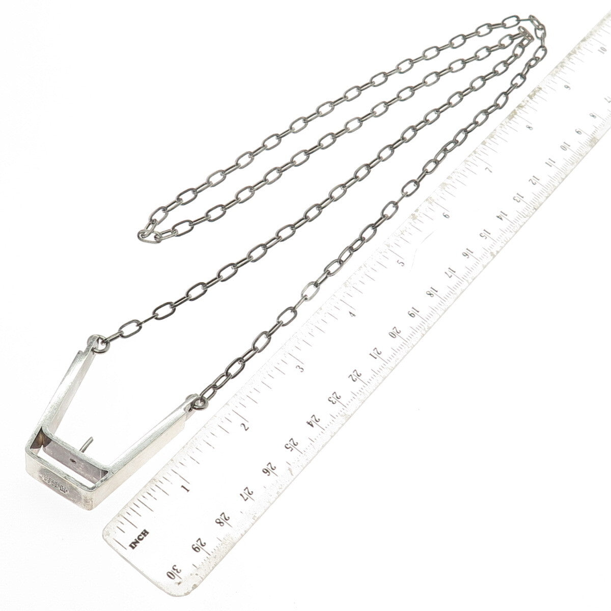 ERLING CHRISTOFFERSEN 925S Sterling Silver Vintage Norway Necklace 30" (missing)