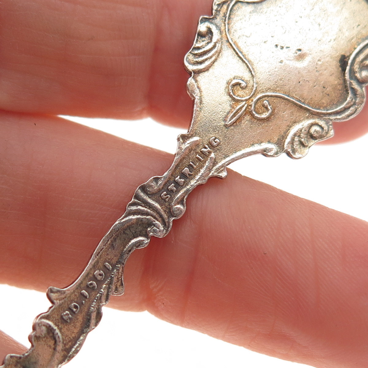 925 Sterling Antique 1901 Canada Enamel St. Paul's Church Halifax Coffee Spoon