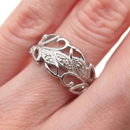 RJ Graziano 925 Sterling Silver Real Round-Cut Diamond Floral Ring Size 5