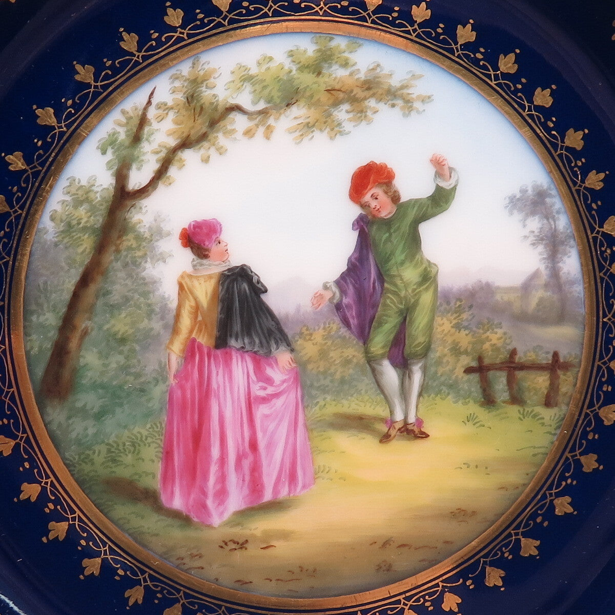 RICHARD KLEMM Antique Germany Courting Couple Hand Painted Porcelain Plate
