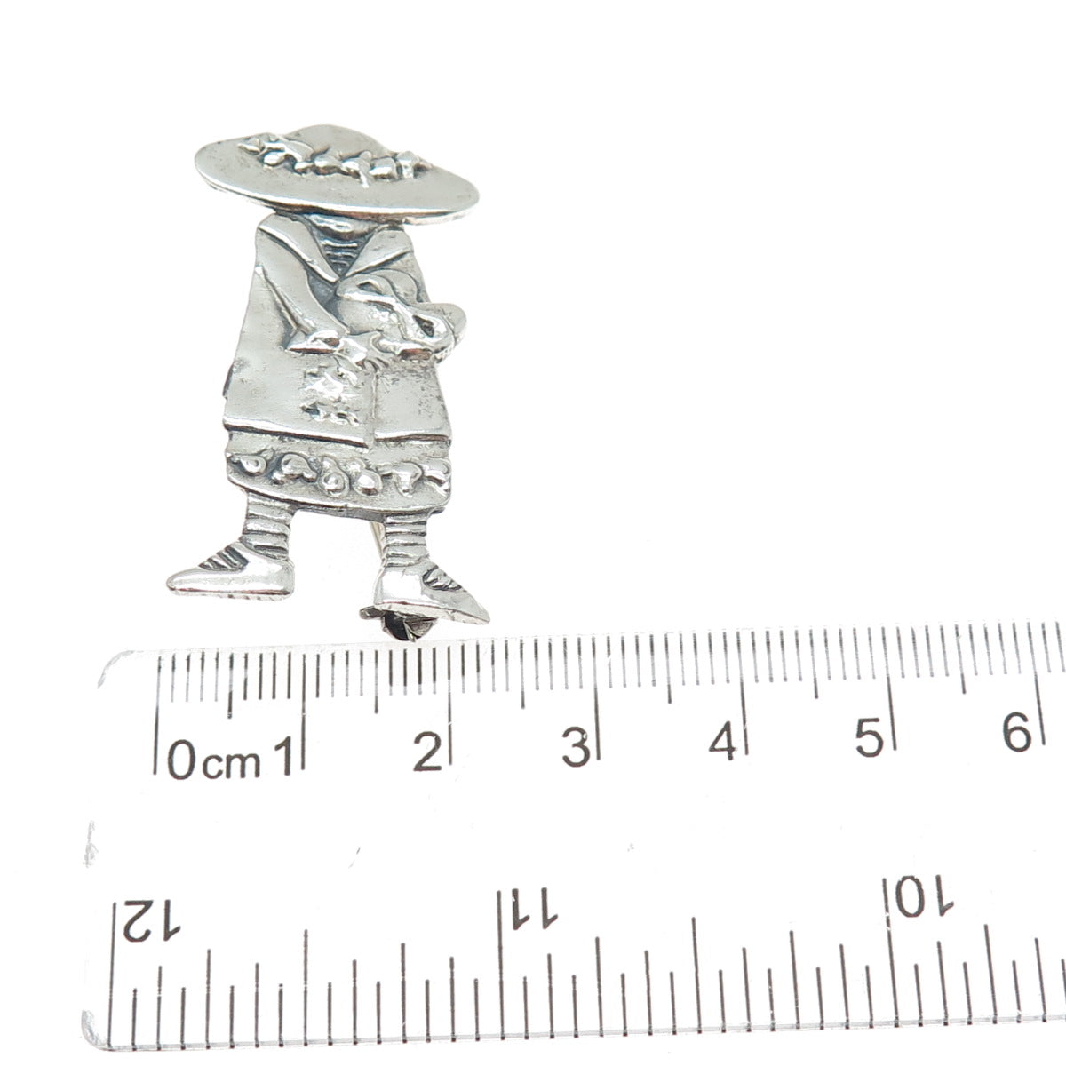 MARY ENGELBREIT 925 Sterling Silver Vintage Lady in Hat Modernist Pin Brooch