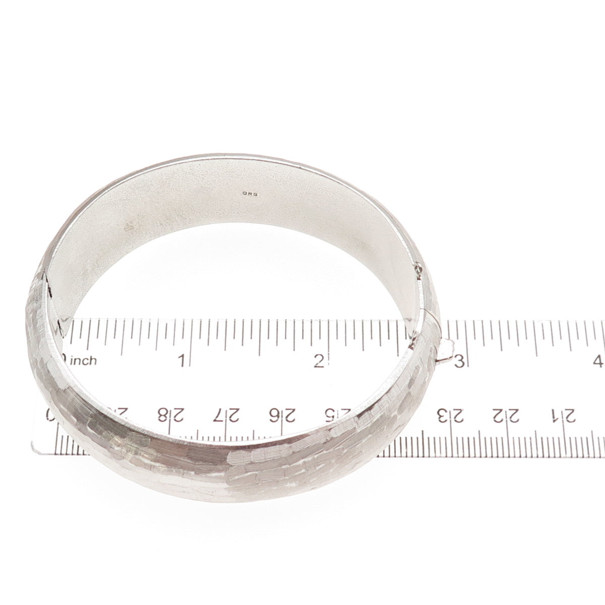 ORB Otto Robert Bade 925 Sterling Antique Art Deco Brushed Bangle Bracelet 7.5"