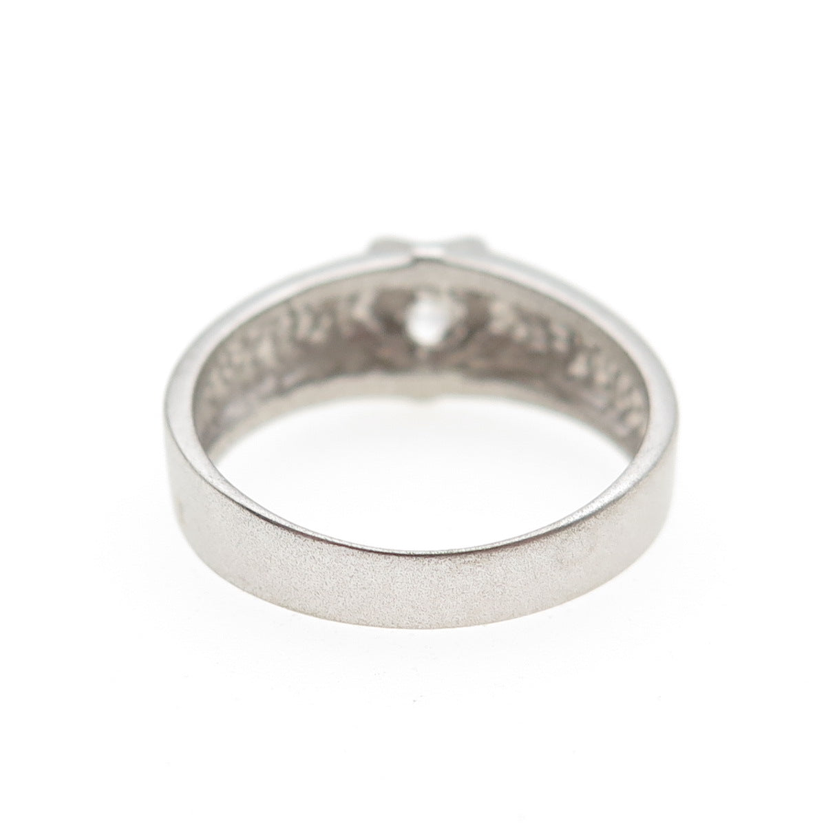 925 Sterling Silver Round-Cut C Z Engagement Ring Size 6.75