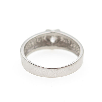 925 Sterling Silver Round-Cut C Z Engagement Ring Size 6.75