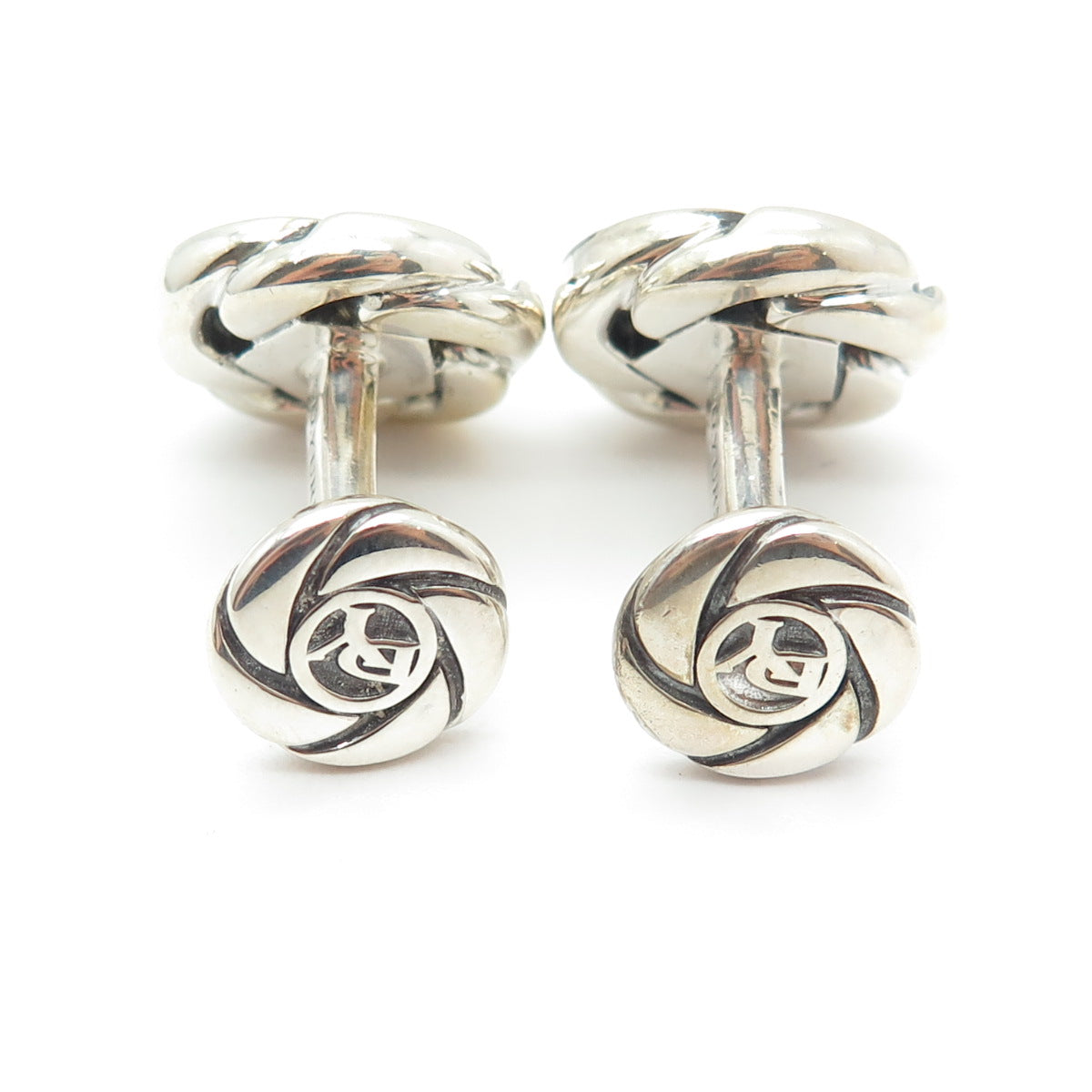 DAVID YURMAN 18K Yellow Gold & 925 Sterling Silver Floral Cufflinks