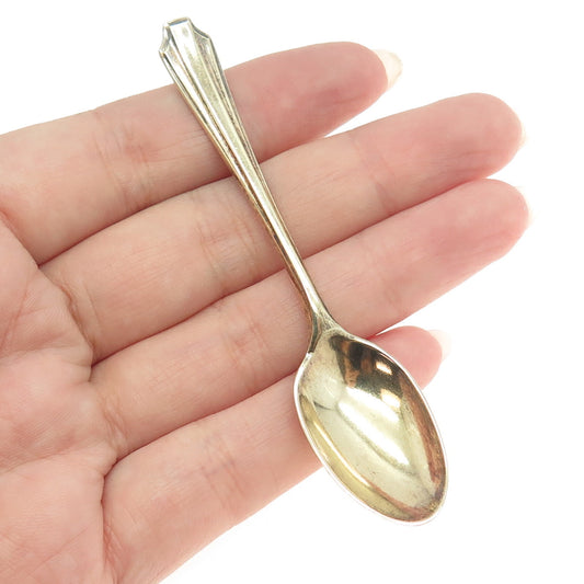 925 Sterling Silver Gold Plated Antique Art Deco 1936 London Coffee Spoon