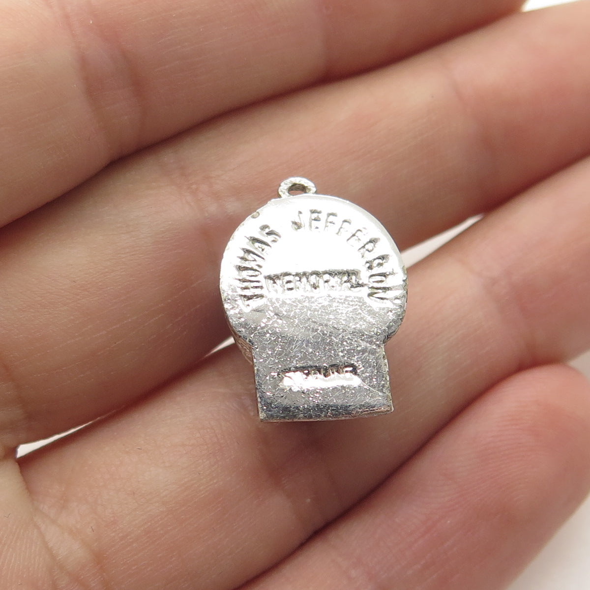 925 Sterling Silver Antique Art Deco Thomas Jefferson Memorial Charm Pendant