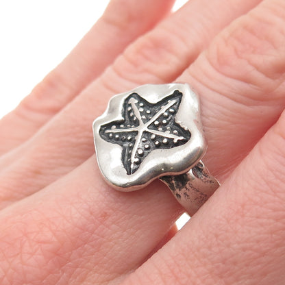 Didae 925 Sterling Silver Vintage Israel Starfish Oxidized Ring Size 7