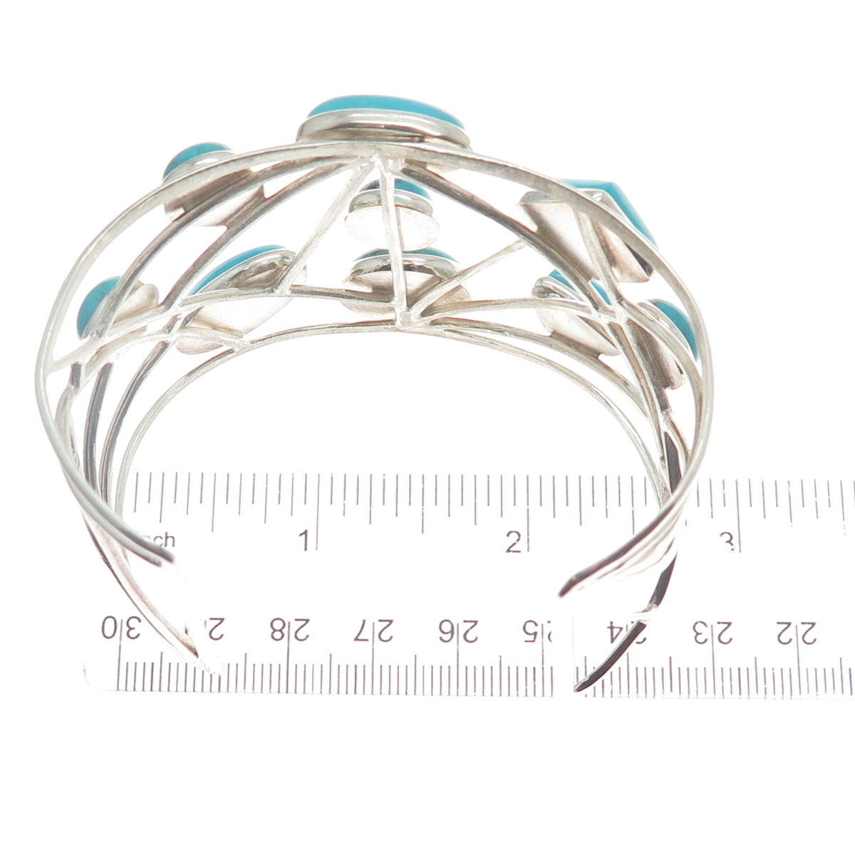 JAY KING DESERT ROSE Sterling Vintage Tyrone Turquoise Adjustable Bracelet 7"