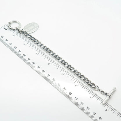 925 Sterling Silver Vintage Cable Link Bracelet 7"