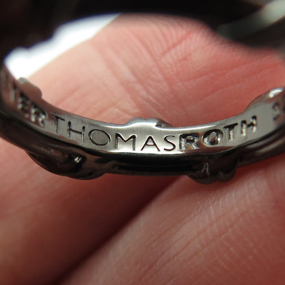 PETER THOMAS ROTH 925 Sterling Silver Black Rhodium Modernist Band Ring Size 7
