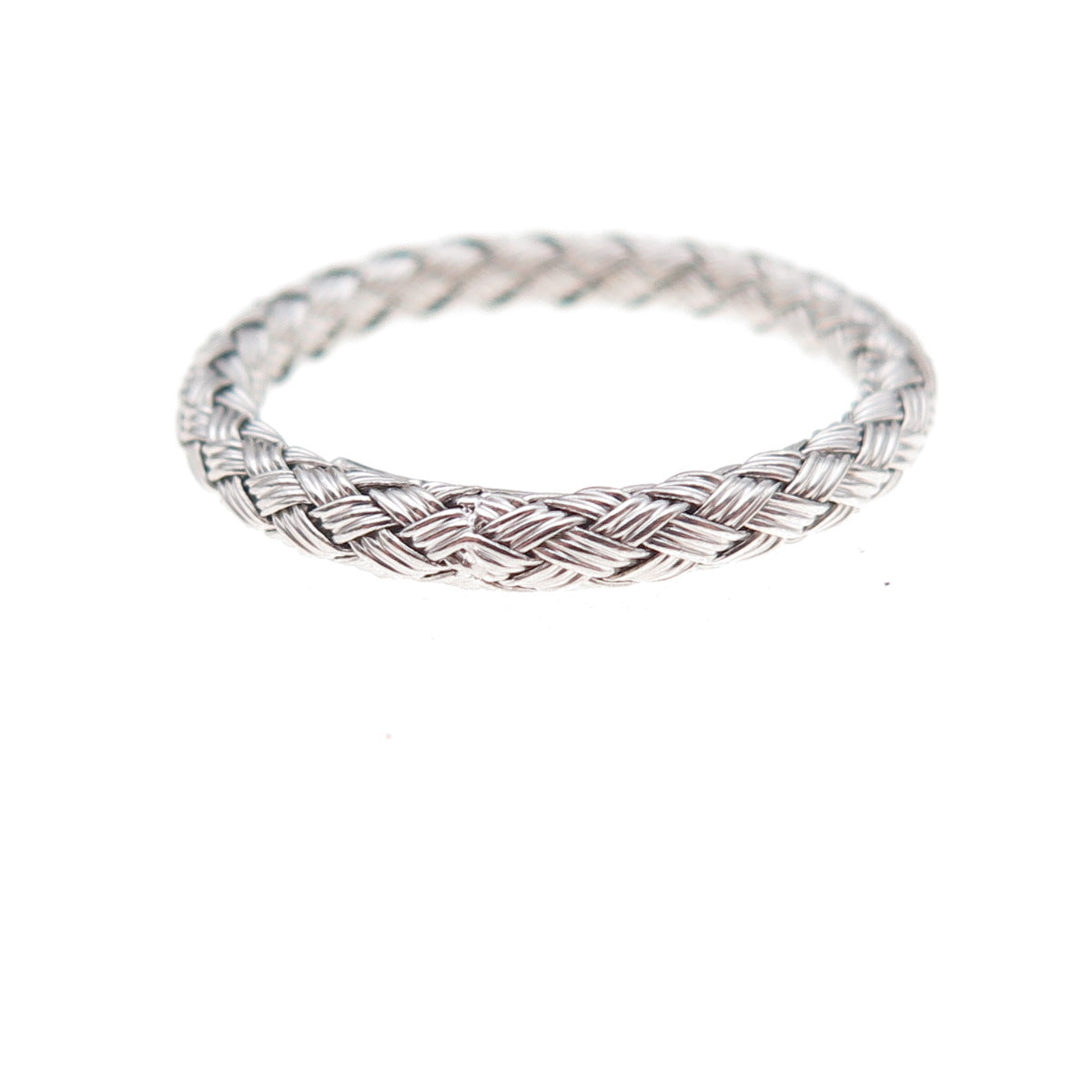 Jacmel Mauritius 925 Sterling Silver Italy Woven Band Ring Size 8.25