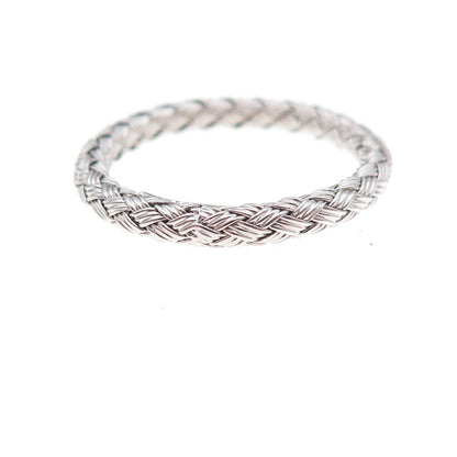 Jacmel Mauritius 925 Sterling Silver Italy Woven Band Ring Size 8.25