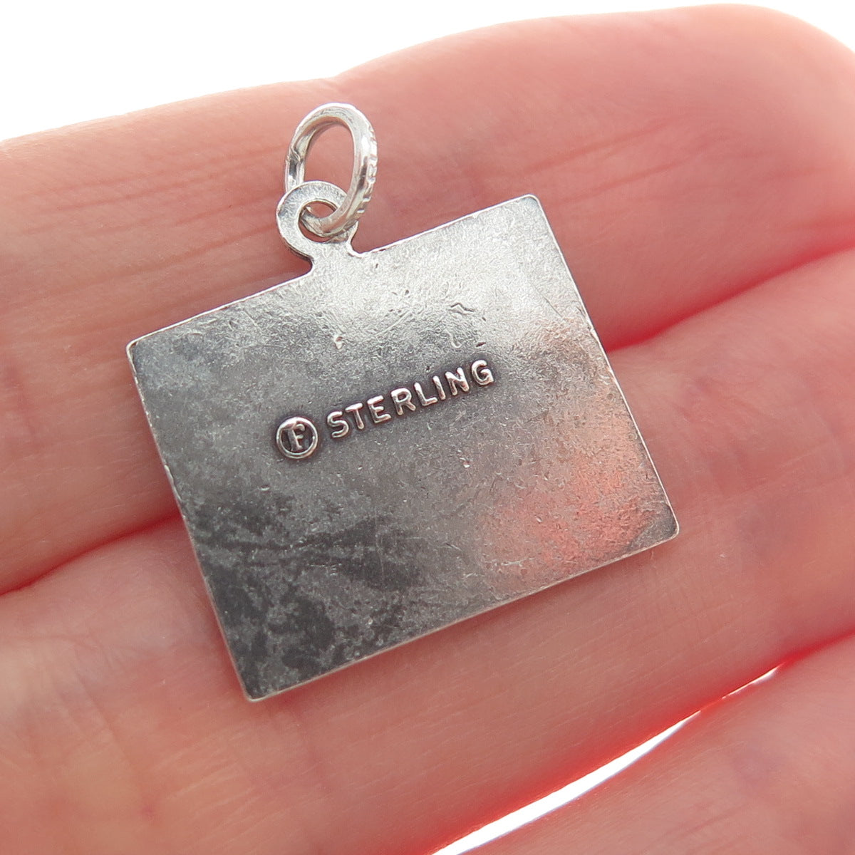 FRENCH & FRANKLIN Sterling Silver Vintage Wyoming Oxidized Minimalist Pendant