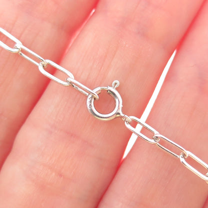 Old Pawn 925 Sterling Silver Vintage Southwestern Malachite Chain Necklace 16"