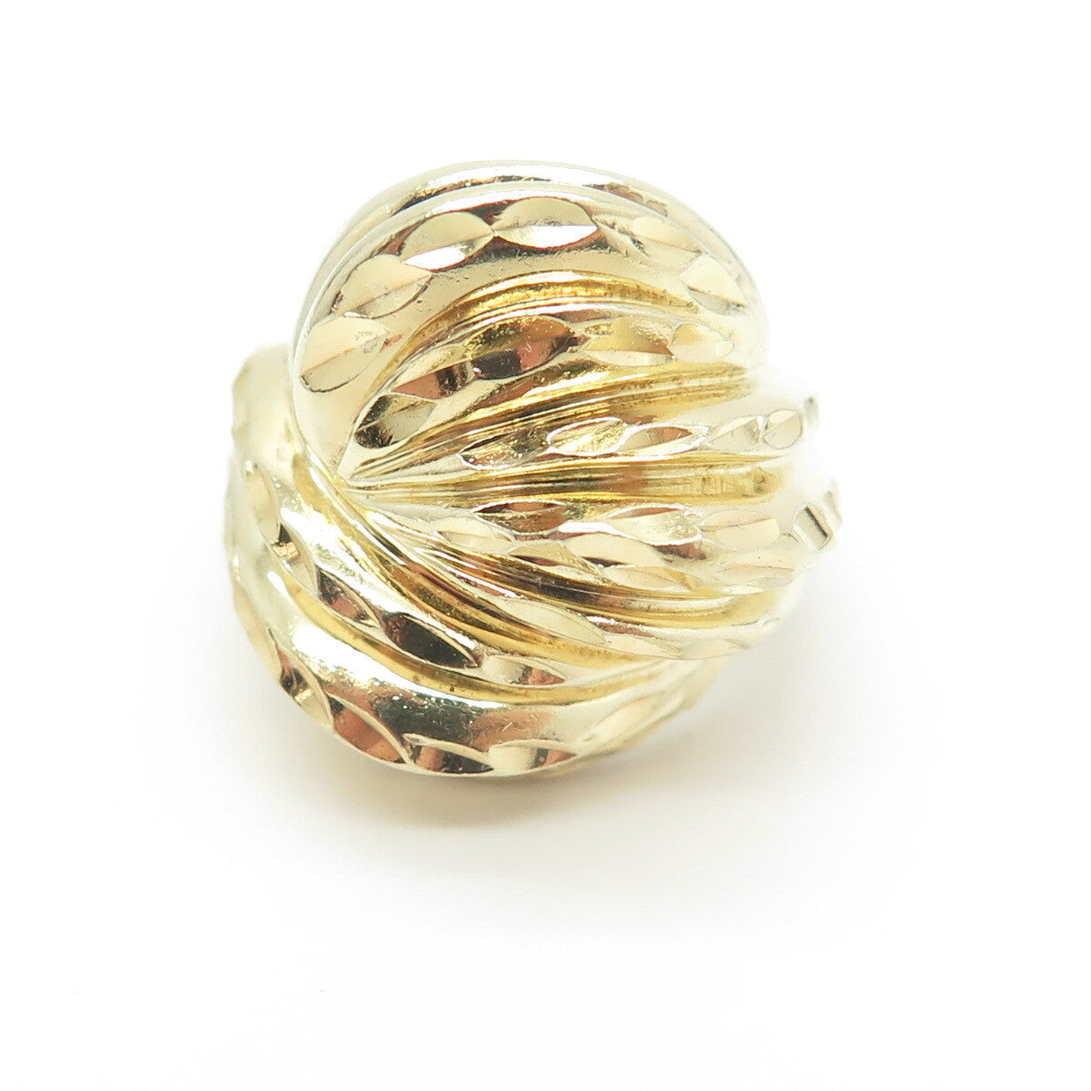 CHAPAL ZENRAY 925 Sterling Silver Gold Plated Twisted Ring Size 6