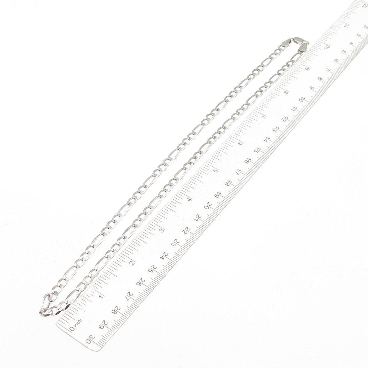 P. LUX 925 Sterling Silver Italy Figaro Chain Necklace 20"