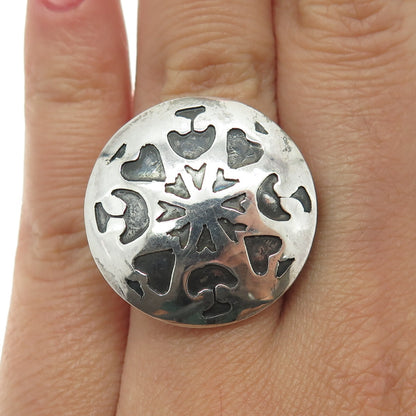 925 Sterling Silver Vintage Spades Playing Cards Symbol Oxidized Ring Size 5