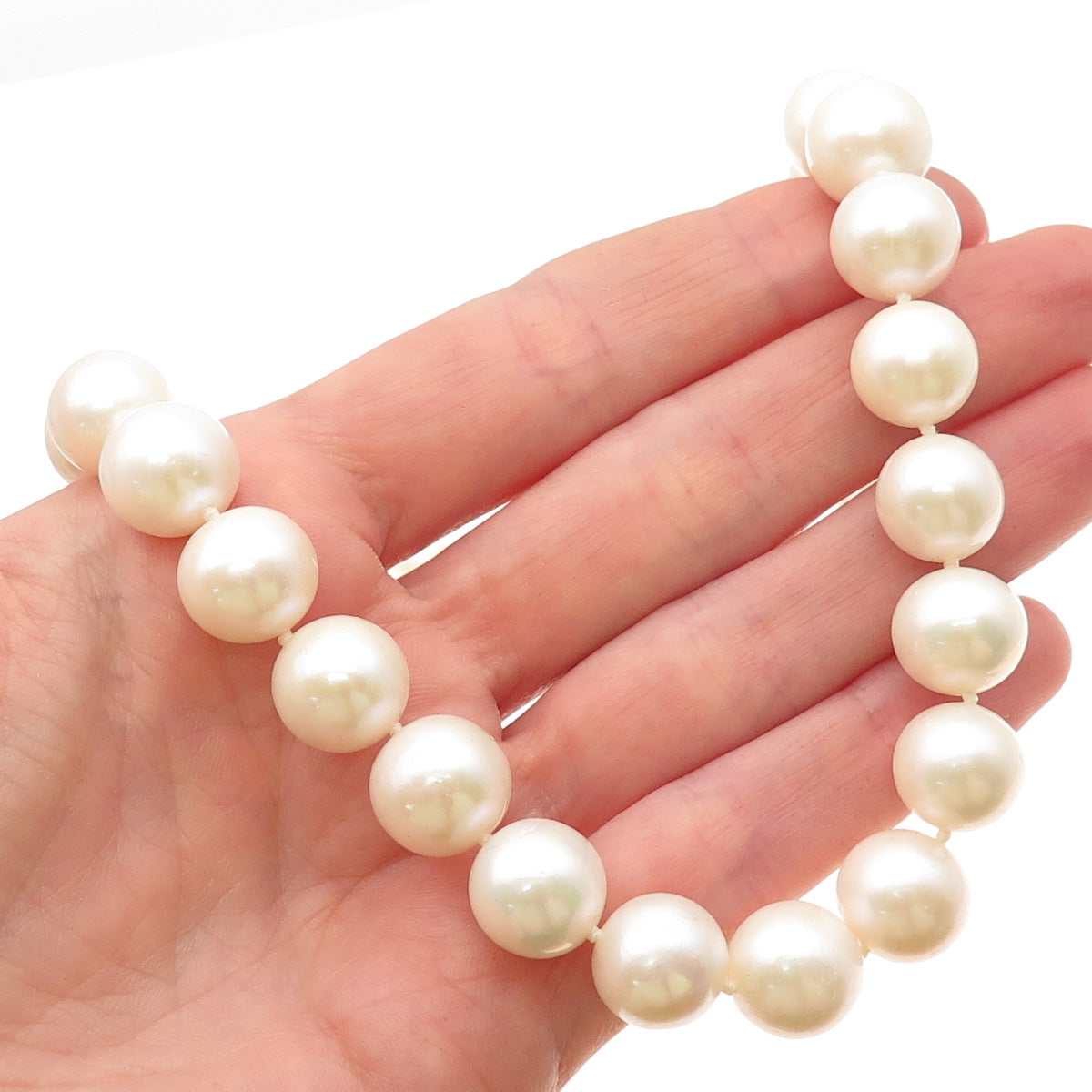 LUCAS LAMETH 925 Sterling Silver Vintage Real Pearl Beaded Necklace 24"