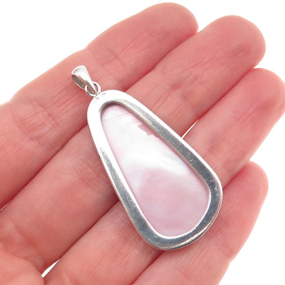 Boma 925 Sterling Silver Vintage Real Pink MOP Modernist Pendant