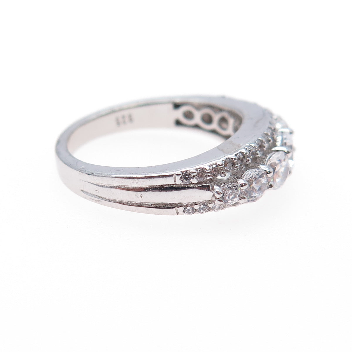 925 Sterling Silver Round-Cut C Z Engagement Ring Size 6
