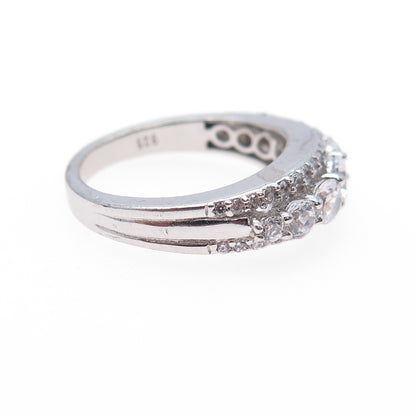 925 Sterling Silver Round-Cut C Z Engagement Ring Size 6