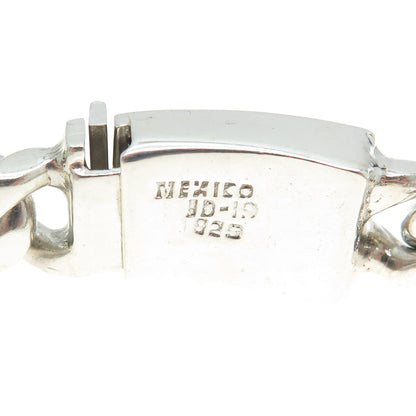 925 Sterling Silver Vintage Mexico Solid 82.2g Cuban Link ID Bracelet 8.5"