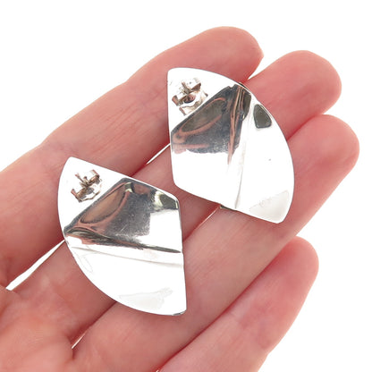 Victoria Creations 925 Sterling Silver 2-Tone Vintage Modernist Earrings