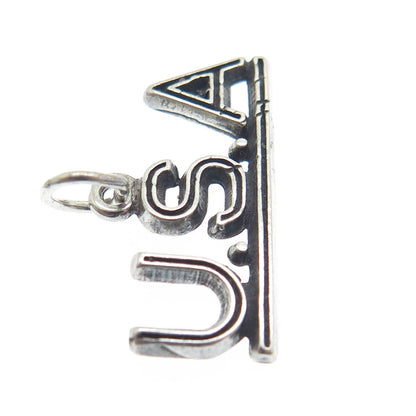 SUN WEST 925 Sterling Silver Vintage USA Charm Pendant