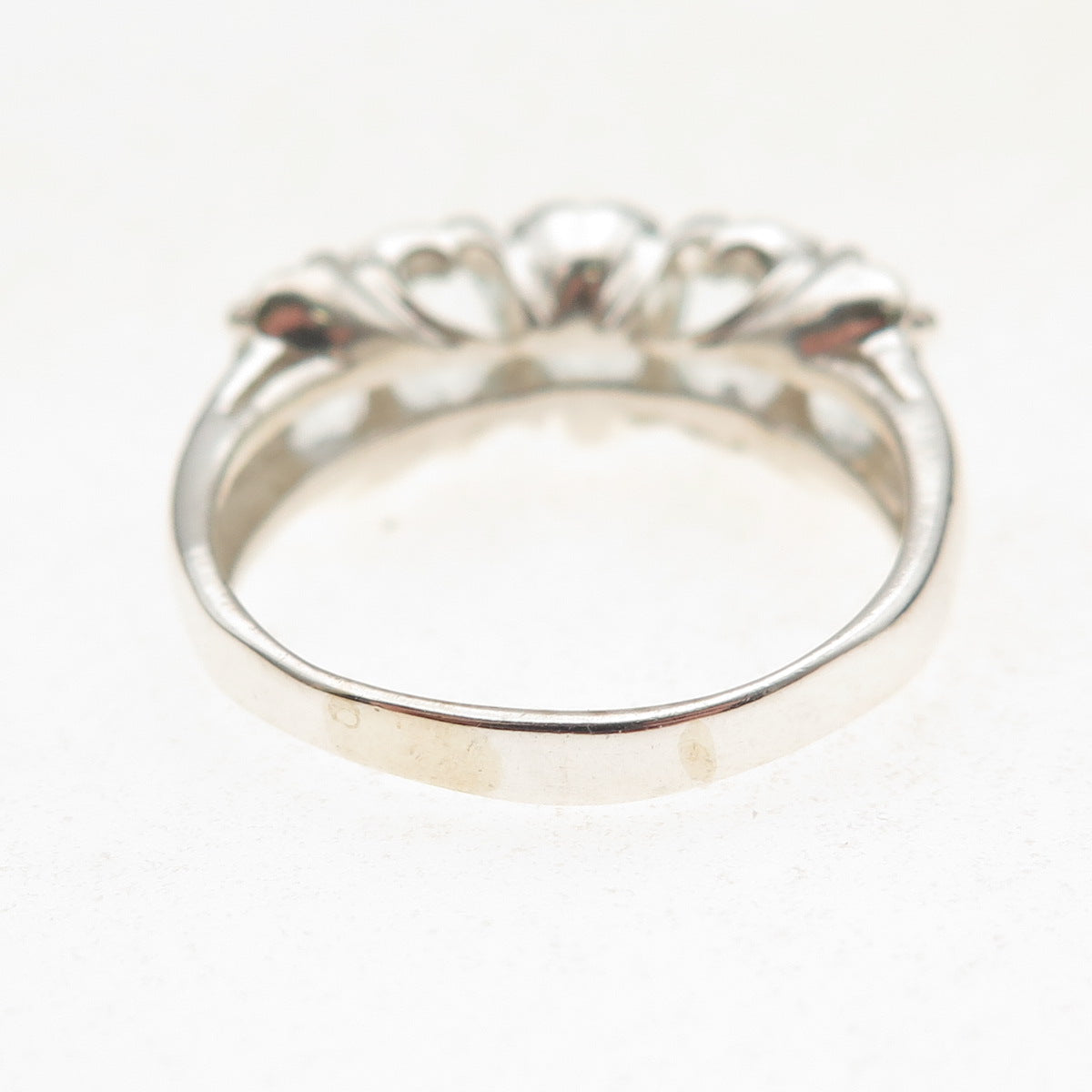 925 Sterling Silver Vintage Real Oval-Cut Light Blue Topaz Ring Size 10