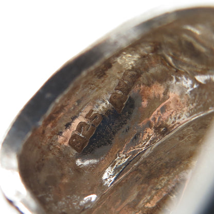 925 Sterling Silver Vintage Mexico Modernist Oxidized Ring Size 7.5