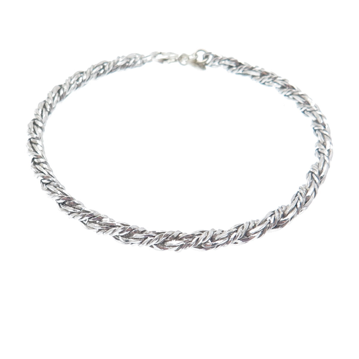 DYADEMA 925 Sterling Silver Vintage Italy Twisted Rope Link Bracelet 7.75"