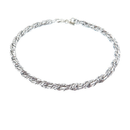 DYADEMA 925 Sterling Silver Vintage Italy Twisted Rope Link Bracelet 7.75"