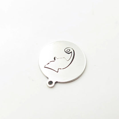 925 Sterling Silver USA Two In Town Chameleon Charm Pendant