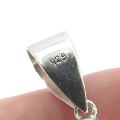 925 Sterling Silver Vintage Snowman Puffy Pendant