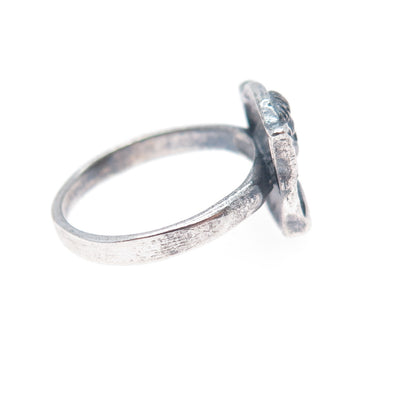 925 Sterling Silver Vintage Cherub Oxidized Ring Size 5.5
