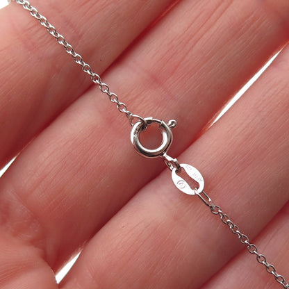 925 Sterling Silver Round-Cut C Z Double Heart Cable Chain Necklace 18"